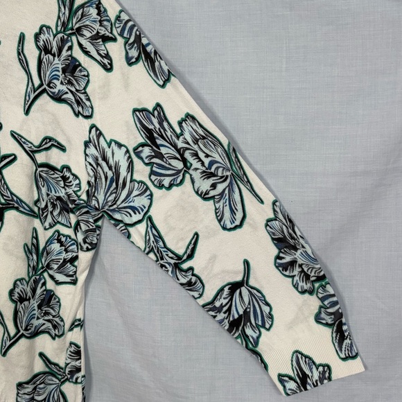 Halogen White with Blue and Green Floral Button Front Cardigan Sweater Size XL - Picture 12 of 16